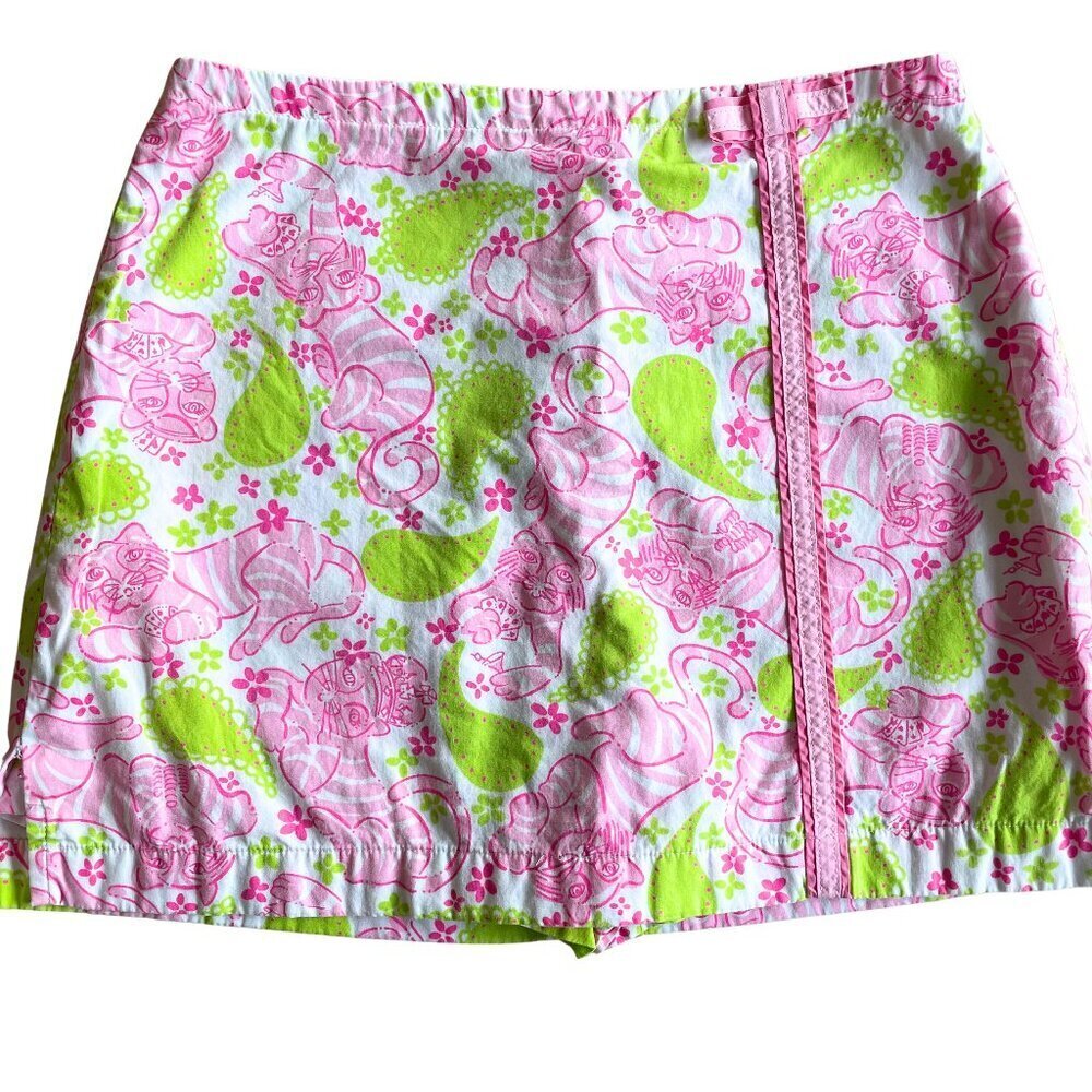 Vintage 1990s Y2K Lilly Pulitzer Girl's Black Jack Tiger Skort - Size 12 - Picture 1 of 7